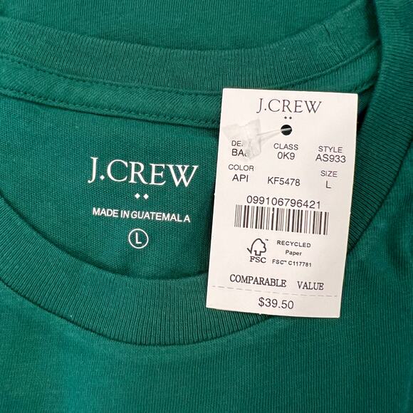 **NWT J. Crew Men's Green W/ Christmas St. Bernard & Wreath Graphic Tee - - Picture 7 of 10